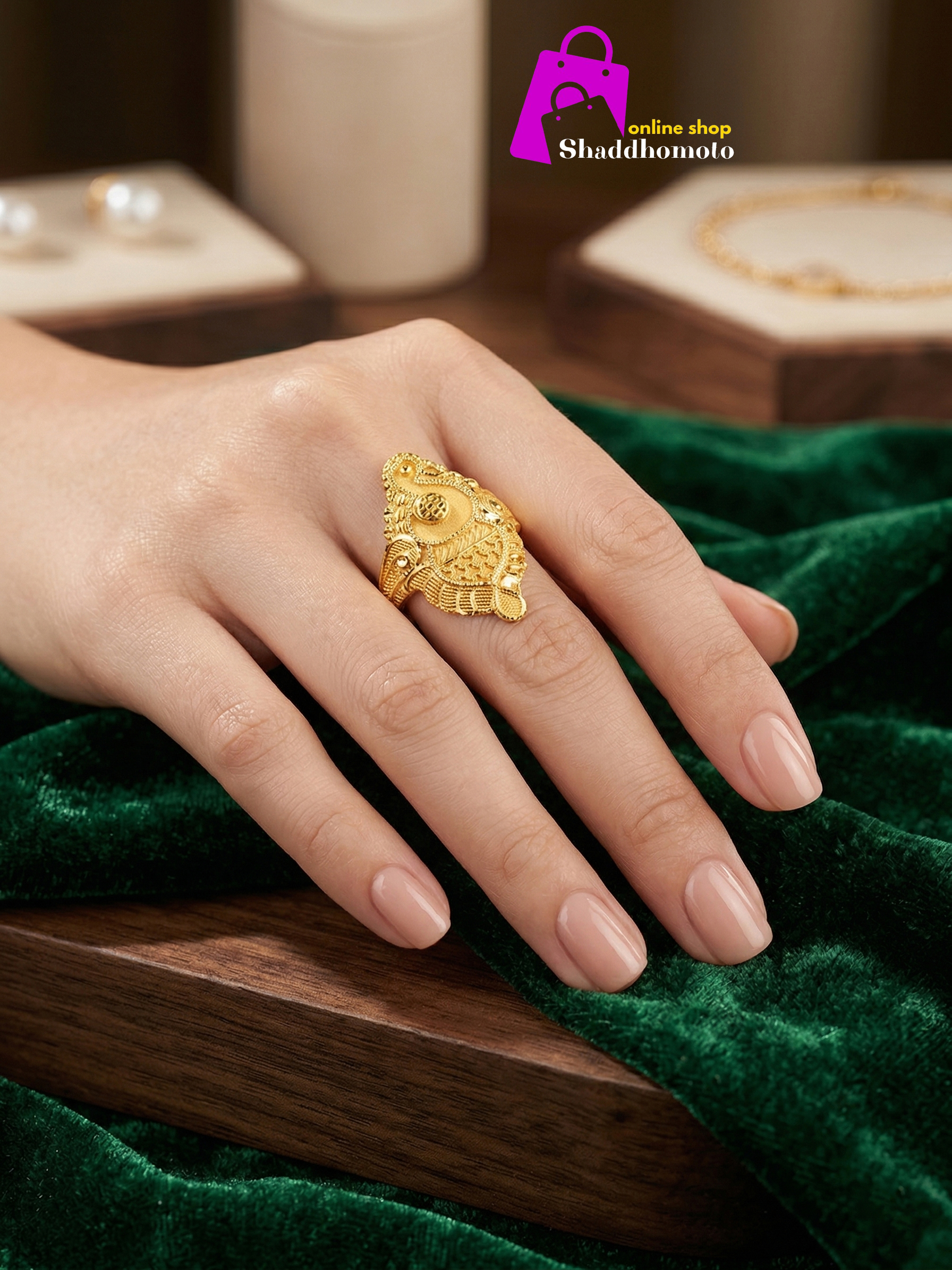 Dubai gold design finger ring 006